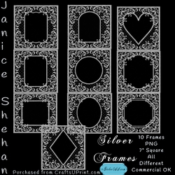 10 SILVER MESH FRAMES BEAUTIFUL FANCY EMBELLISHMENTED, CU4CU