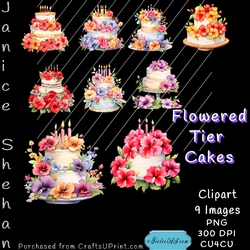 FLOWERED TIER CAKES BIRTHDAY CLIPART 9 PNG IMAGES FLOWERS