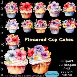 Image of cup825572_2049 - FLOWERED CUP CAKES BIRTHDAY CLIPART 38 PNG IMAGES FLOWERS