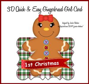 Christmas 3D Gingerbread Girl Card