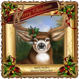 Jim's Christmas Buck Merry Christmas Male Man Card Topper