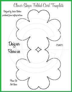 Clover Shamrock St Patrick Folded Shaped Card Template