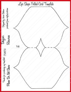 Lips Folded Card Template Png