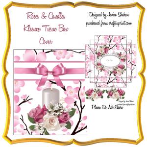 Roses & Candles Tissue Box Cover