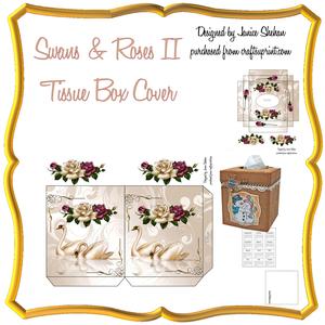 Swans & Roses 2 Tissue Box Cover