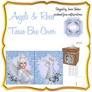 Angels & Roses Tissue Box Cover and Decoupage