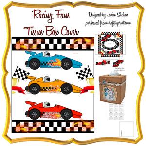 Racing Car Nascar Tissue Box Cover
