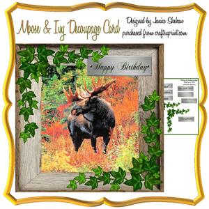 Moose & Ivy Decoupage Birthday Card