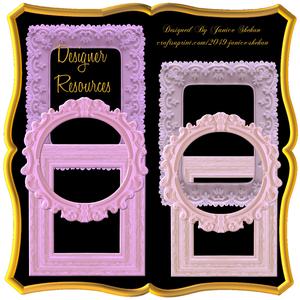 Pink Carved Frames