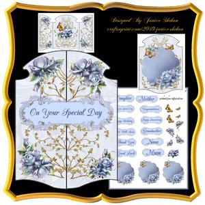 Porcelain Roses Decoupage Gate Fold Card Kit