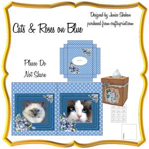 Cats & Roses Tissue Box Cover