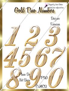 Gold Deco Numbers Png Scrapbooking Clipart