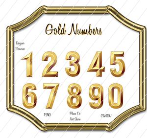 Gold Numbers Png Scrapbooking Clipart