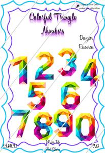 Colorful Triangles Numbers Png Scrapbooking Clipart