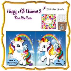 Happy Lil Unicorns 2 Tissue Box Cover Holder