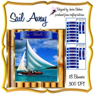 Sail Away Men Boat Card Decoupage