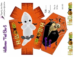 HALLOWEEN TREAT BOX #6 COFFIN, BATS, SPIDER, TREAT BOX