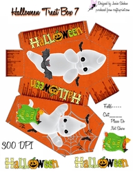 HALLOWEEN TREAT BOX #7 COFFIN, GHOSTS, SPIDERS, BATS