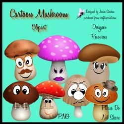 CARTOON CLIPART MUSHROOMS CLIPART CLIP ART SCRAPBOOKING