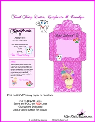 GIRL TOOTH FAIRY KIT LETTER AND ENVELOPE DOOR HANGER