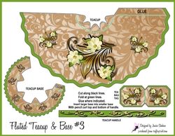 GORGEOUS GOLD AND FLOWERS TEACUP TEA CUP FAVOR BAG BOX