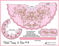 GORGEOUS PINK, GOLD AND FLOWERS TEACUP TEA CUP FAVOR BAG BOX