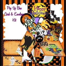 HALLOWEEN - 2 Pop Up 3D Box Card Kit & Matching Envelope