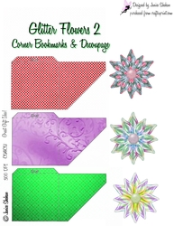 GLITTER FLOWERS CORNER BOOKMARK 2