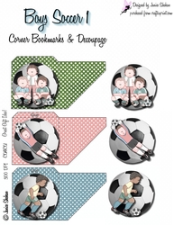 BOYS SOCCER 3D CORNER BOOKMARK