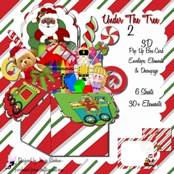 POP UP 3D BOX DECOUPAGE CARD - CHRISTMAS ETHNIC SANTA UNDER THE TREE 2