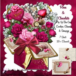 POP UP BOX CARD - ROSES & CHOCOLATE