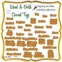 TAGS WOOD AND GOLD MASCULINE SCRAPBOOKING, CARD MAKING 