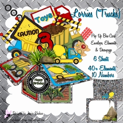 LORRIE POP UP BOX CARD 3D KIT - LORRIES TRUCKS