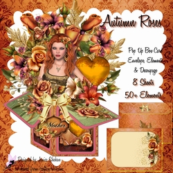 POP UP 3D BOX CARD KIT - AUTUMN ROSES