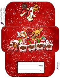 CHRISTMAS MONEY WALLET - TRAIN, RUDOLPH AND ELF