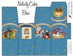 CHRISTMAS CUBE FAVOR GIFT BOX - NATIVITY CB4