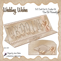 PERSONALIZED GORGEOUS BRIDAL WEDDING 3D EASEL CARD, DECOUPAGE & ENVELOPE KIT - WEDDING WISHES