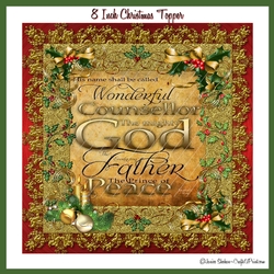 GOLD AND HOLLY CHRISTIAN CHRISTMAS CARD TOPPER