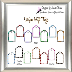 STRIPE GIFT TAGS - 14 DIFFERENT PNG