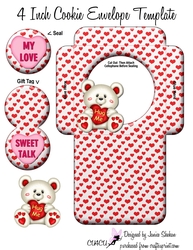 VALENTINES DAY COOKIE POCKET ~ HEARTS AND TEDDY BEAR