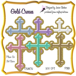 GOLD AND PEARL CROSSES ~ CLIPART EMBELLISHMENTS