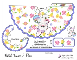 TEACUP WITH GIRL EASTER RABBIT