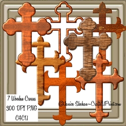 WOODEN CROSSES CLIPART SCRAPBOOKING