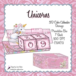 UNICORNS 3D CUBE PERPETUAL CALENDAR