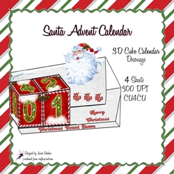 3D CUBE PERPETUAL CALENDAR - SANTA CLAUS