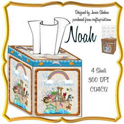 NOAH AND THE ARK KLEENEX TISSUE BOX COVER HOLDER