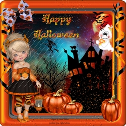 HALLOWEEN 8 INCH TOPPER, ENVELOPE DECOUPAGE KIT - HALLOWEEN CUTIE TOO
