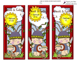 DAVID AND GOLIATH - BOOKMARKS BOOK MARK CHILDREN CHRISTIAN BIBLE