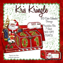 KRIS KRINGLE CHRISTMAS - 3D CUBE PERPETUAL CALENDAR