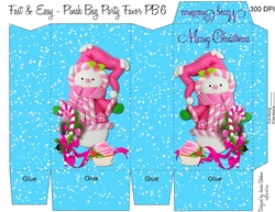 PINK SNOWMAN CHRISTMAS GIFT PINCH BAG PB 6